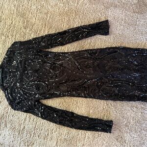 Fashion Nova Black Bodycon Long Sleeve Dress